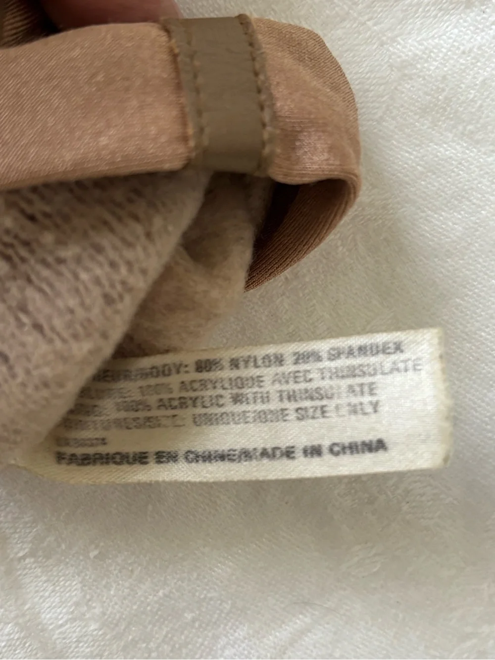 Womens Brown Thinsulate Thermal Insulated Gloves Leather Trim Nylon Spandex S/M